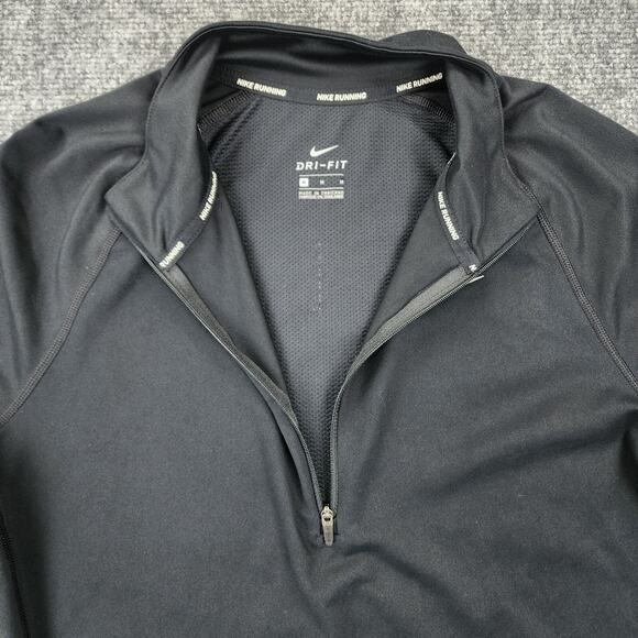 Nike Pullover Womens Medium Black 1/4 Zip Reflective Long Sleeve Thumb Active - Picture 12 of 16
